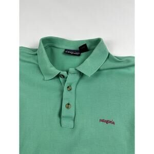 Patagonia Shirt Mens Medium Short Sleeve Golf Lightweight Polo Green Casual